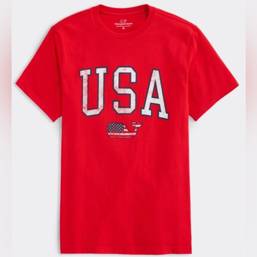 Vineyard Vines USA Red Short Sleeve Shirt Adult small & medium